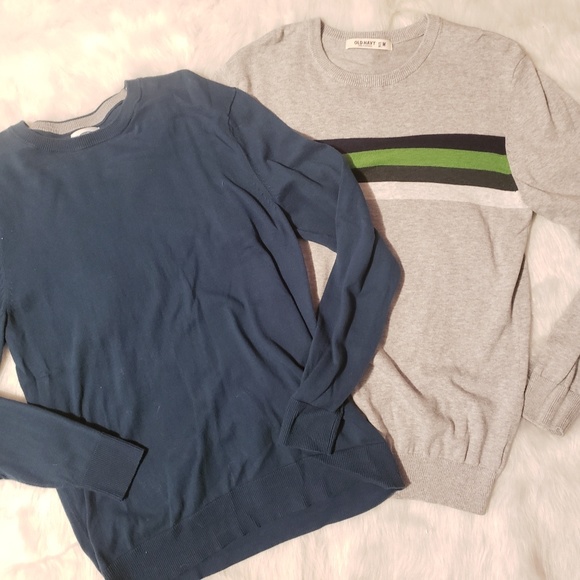 Old Navy Basic Gray & Blue Sweater Bundle Medium - Picture 2 of 8